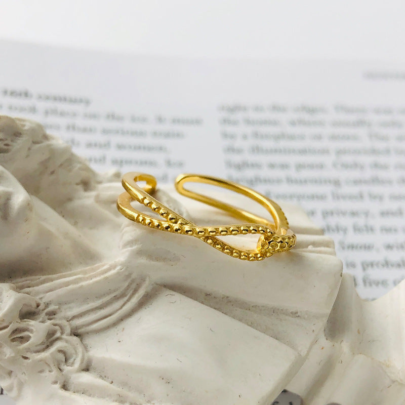 Cross Line Simple Ring