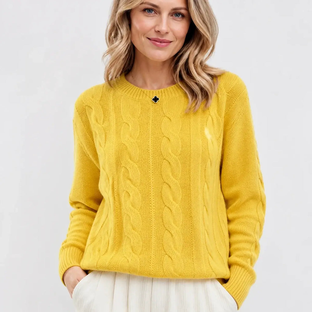 Bright yellow women's wool sweater