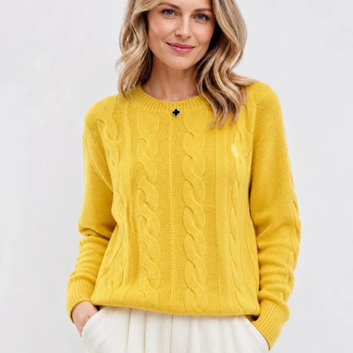 Bright yellow women's wool sweater