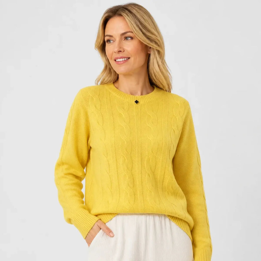 Bright yellow women's wool sweater