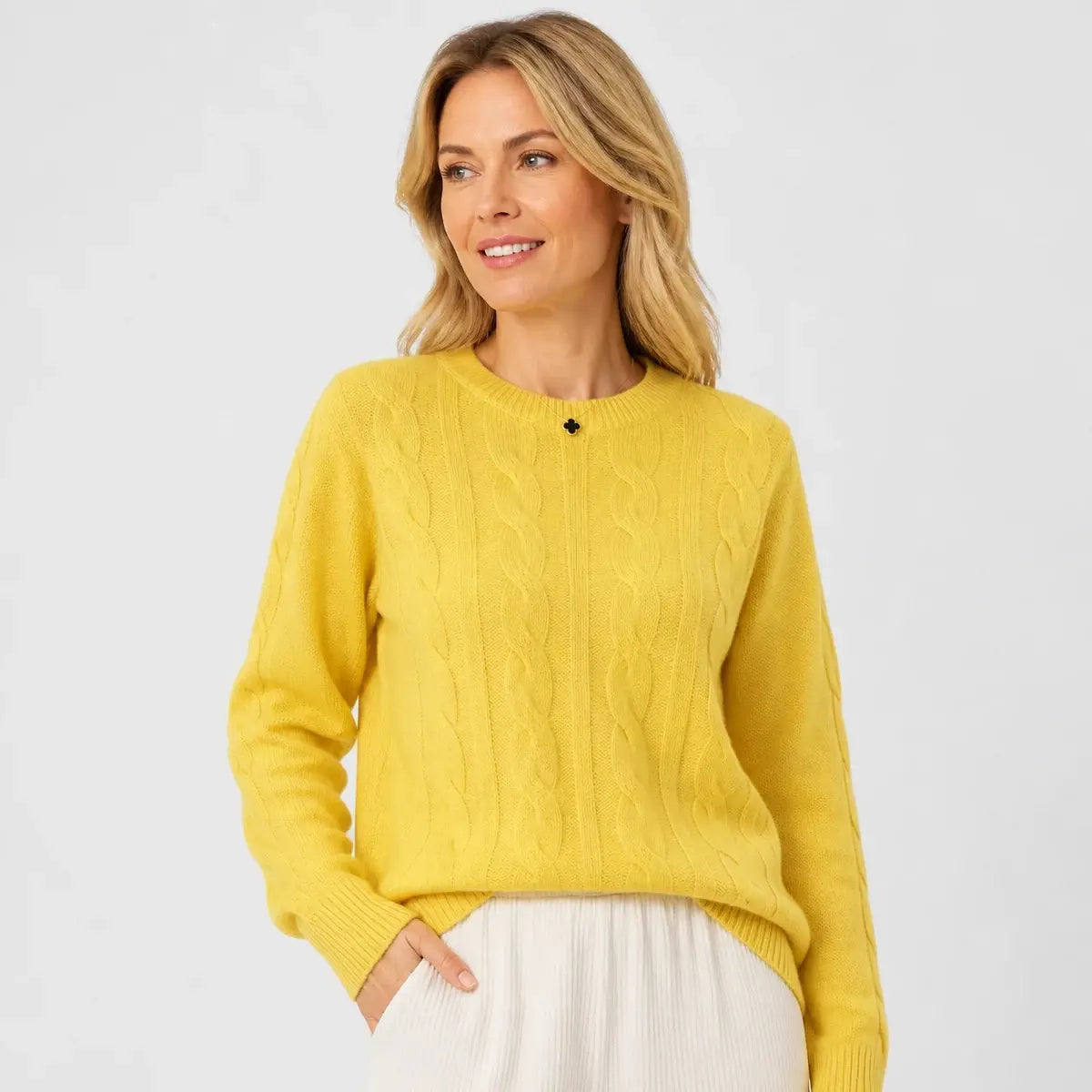 Bright yellow women's wool sweater
