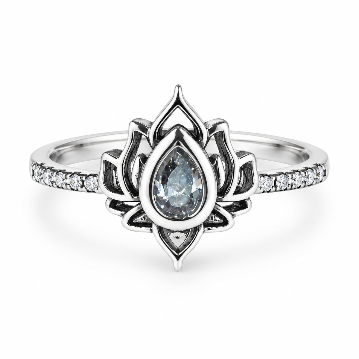 Beauty Can Come from Change Grow And Believe Lotus Ring