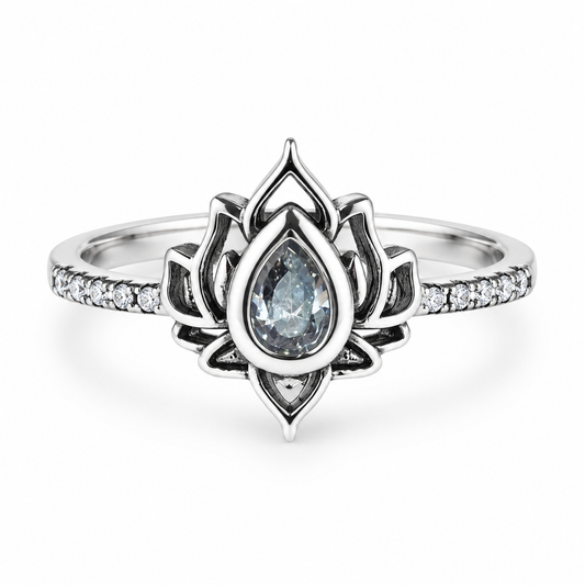 Beauty Can Come from Change Grow And Believe Lotus Ring