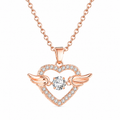 Angel Wings Heart Pendant Necklace