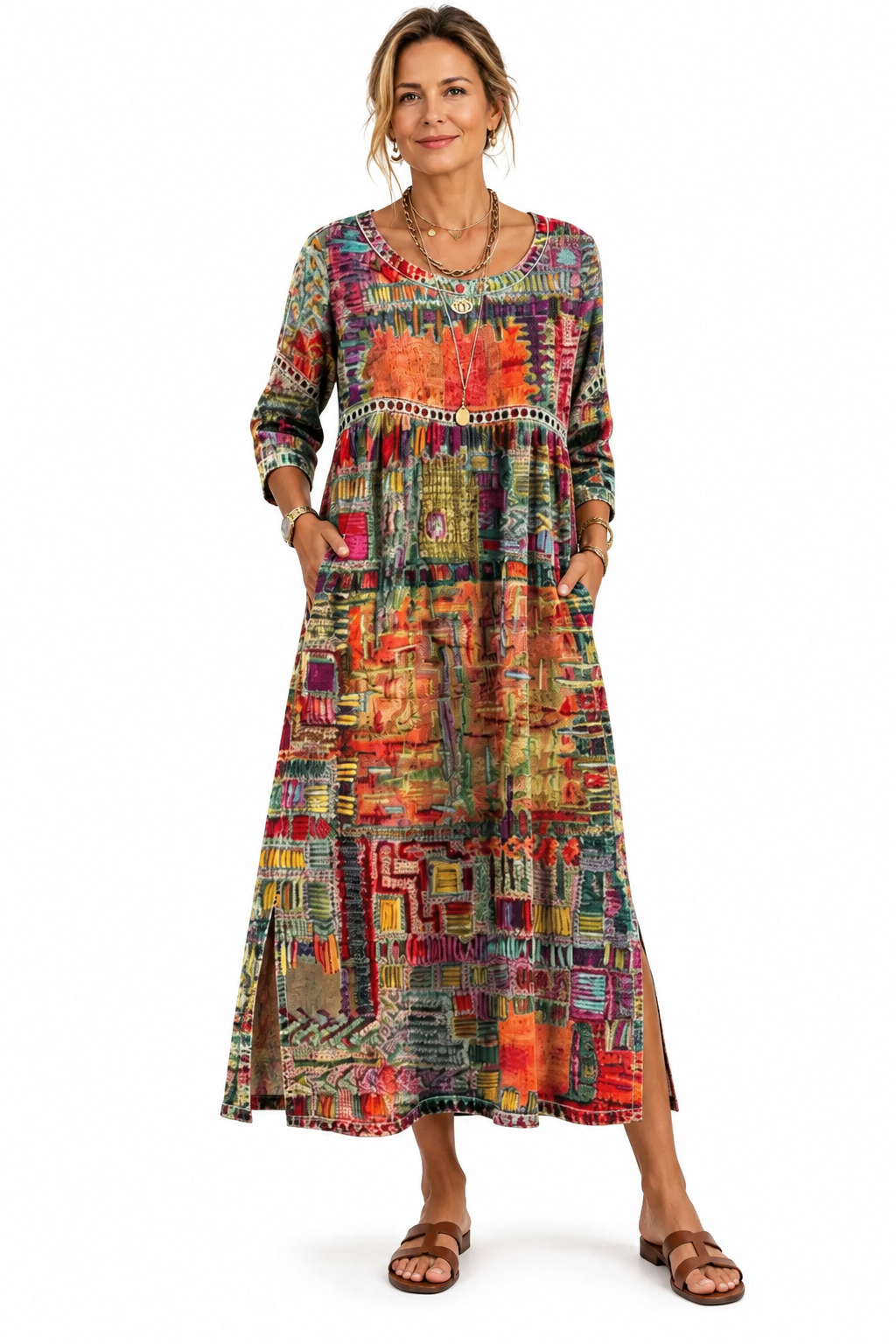 Women's Autumn Plaid Dress (Mixed Colors)