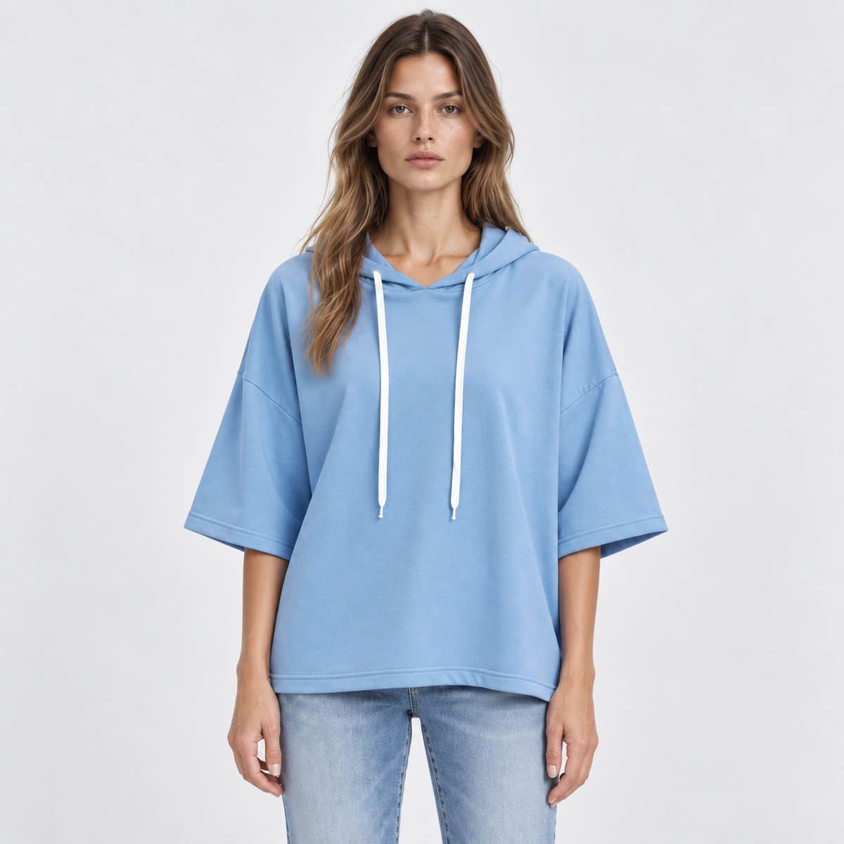 Women's lightweight sky-blue sweatshirt