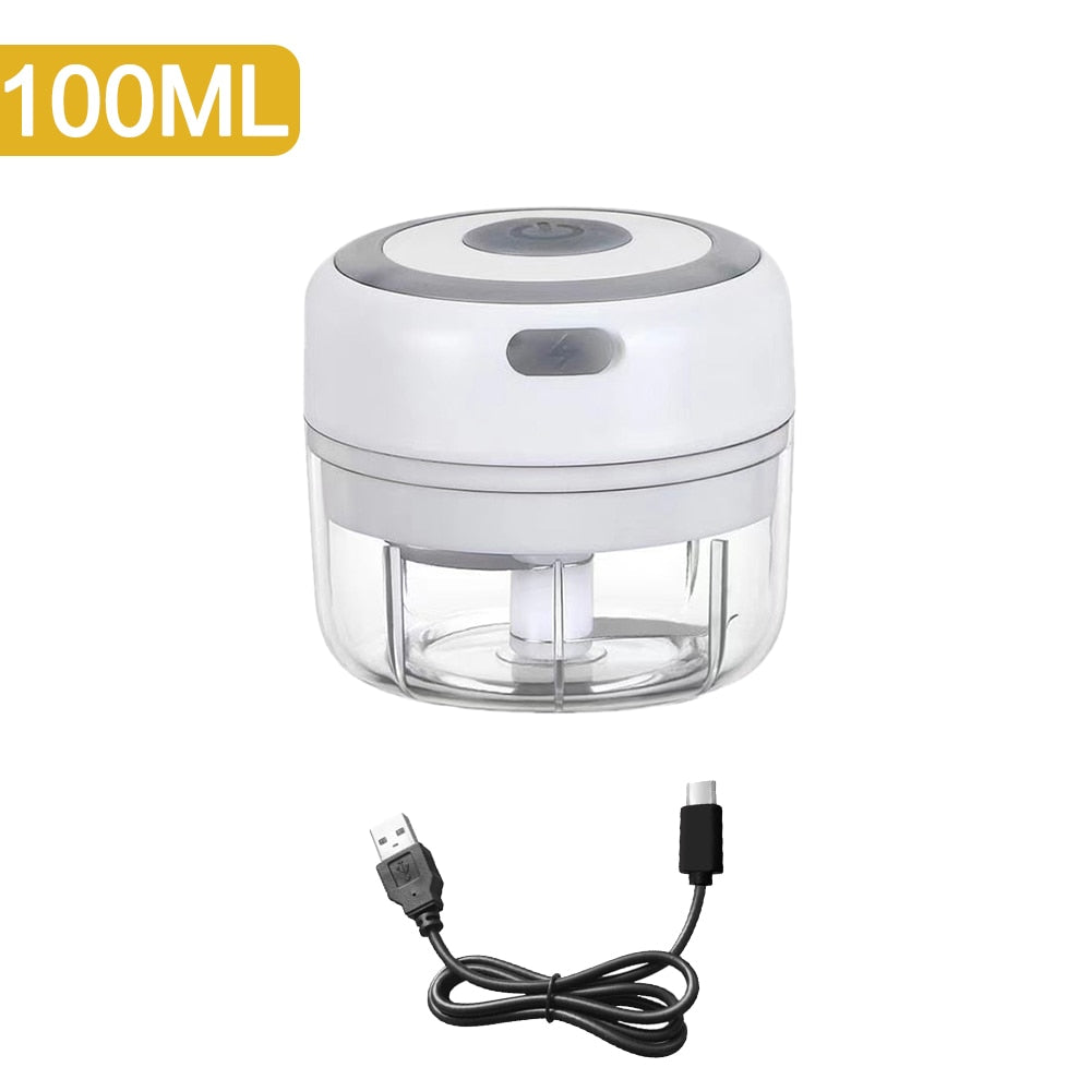 🎁 100/250mL Mini Electric Garlic Chopper USB Charging Ginger Masher Machine Sturdy Durable Chili Vegetable Crusher Kitchen Tool (100% off)