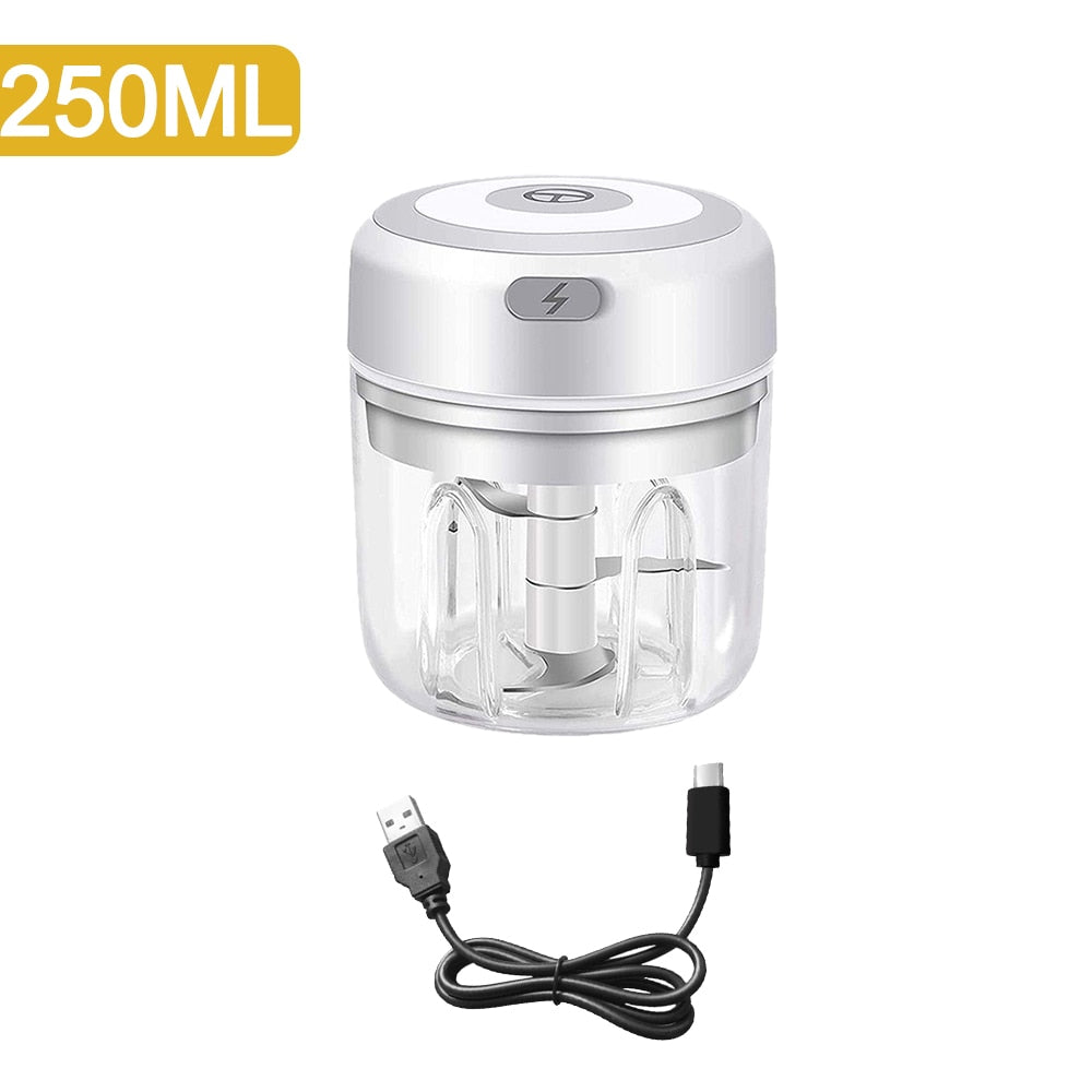 🎁 100/250mL Mini Electric Garlic Chopper USB Charging Ginger Masher Machine Sturdy Durable Chili Vegetable Crusher Kitchen Tool (100% off)