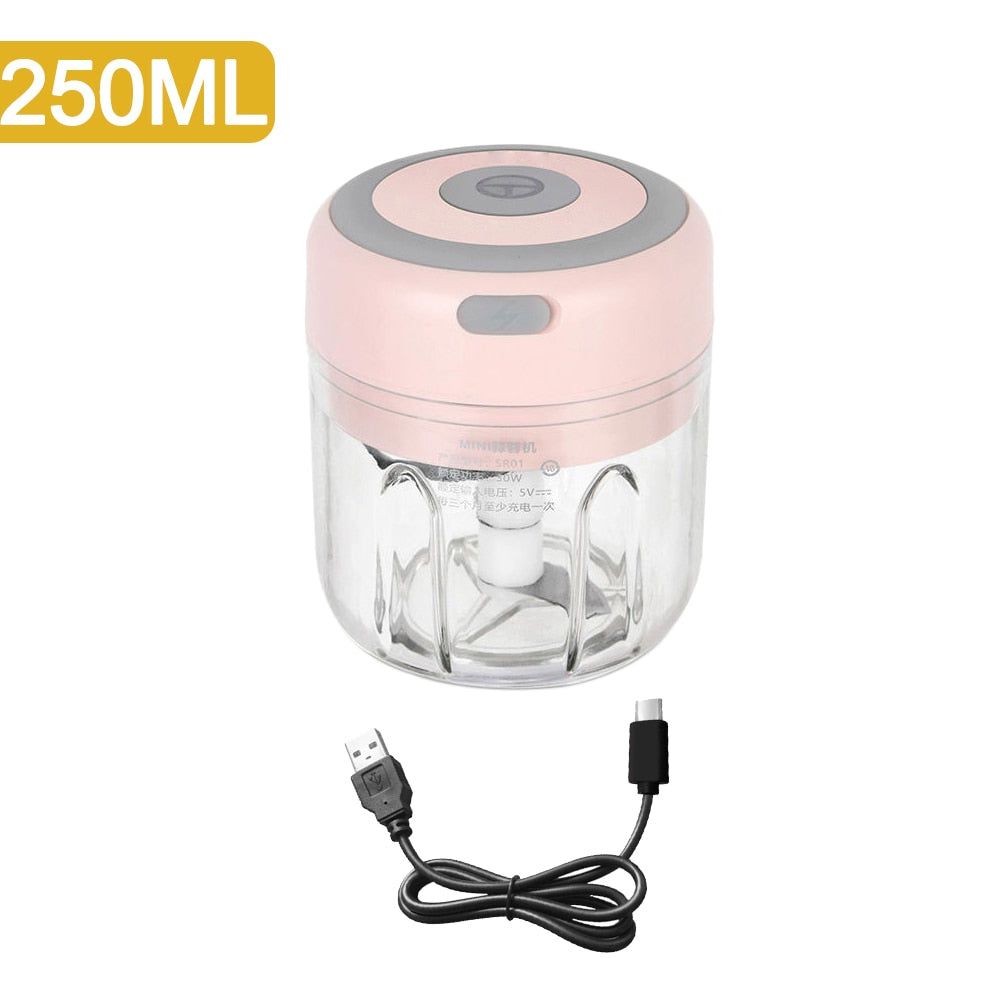 🎁 100/250mL Mini Electric Garlic Chopper USB Charging Ginger Masher Machine Sturdy Durable Chili Vegetable Crusher Kitchen Tool (100% off)