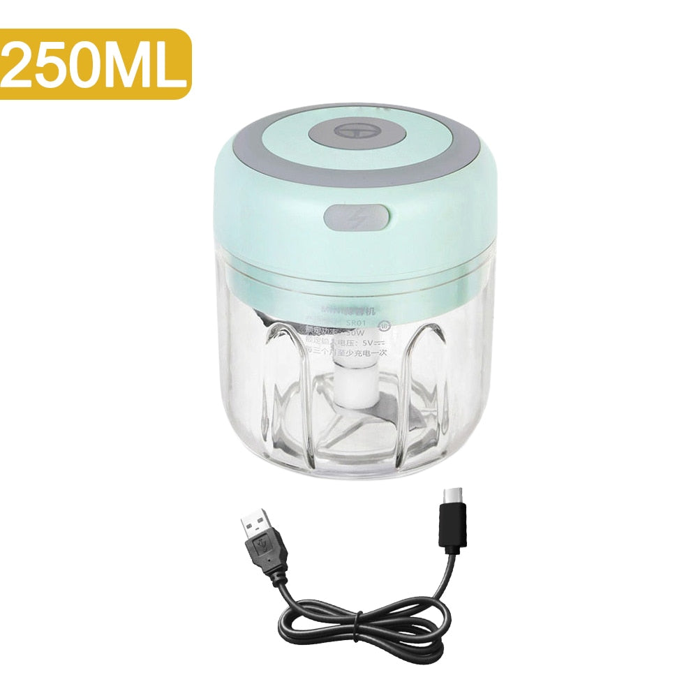 🎁 100/250mL Mini Electric Garlic Chopper USB Charging Ginger Masher Machine Sturdy Durable Chili Vegetable Crusher Kitchen Tool (100% off)