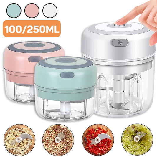 🎁 100/250mL Mini Electric Garlic Chopper USB Charging Ginger Masher Machine Sturdy Durable Chili Vegetable Crusher Kitchen Tool (100% off)