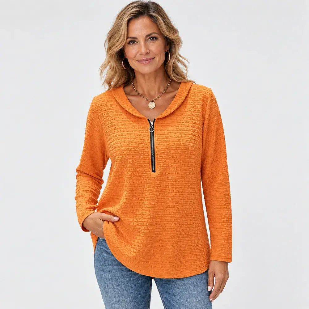 Women's orange autumn sweatshirt