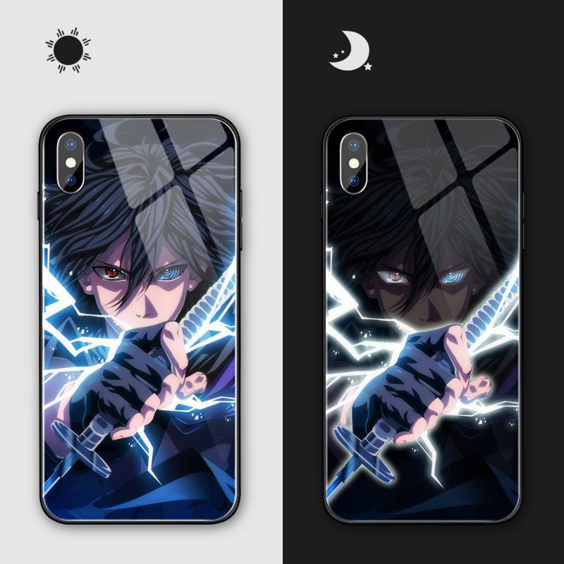 LED Flash Light Tempered Glass Phone Case