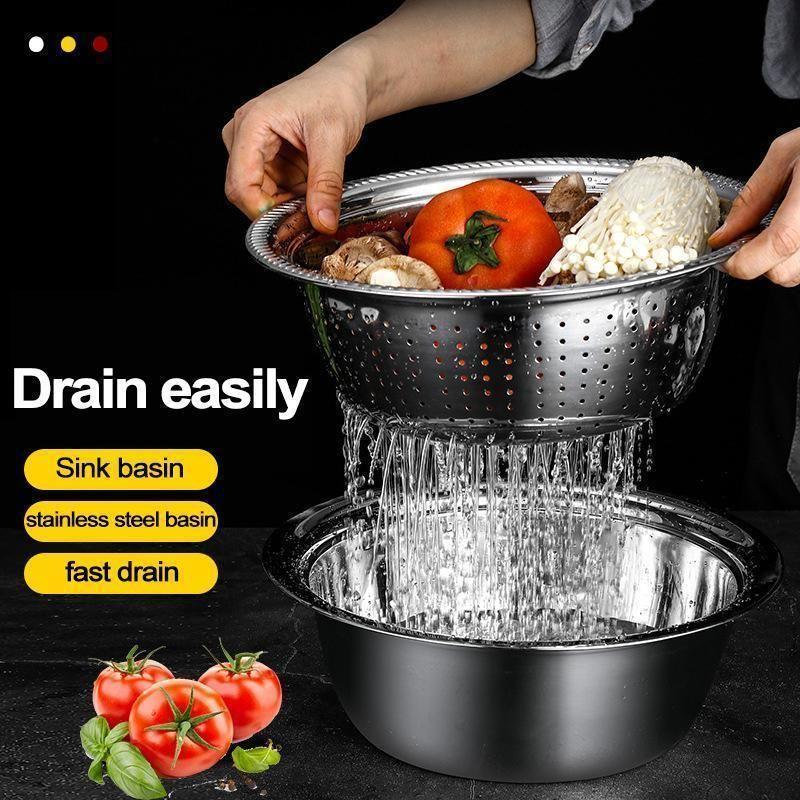 多機能ステンレス洗面器 - 2点購入で送料無料＆10%オフ