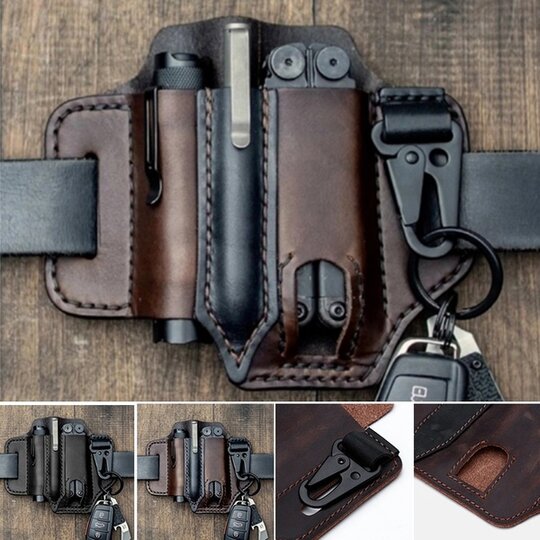 Unique Quality Leather Belt Loop Waist Multitool Sheath