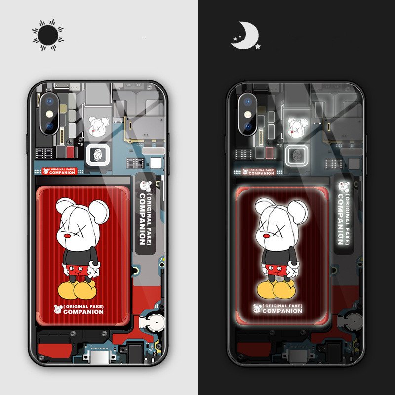 LED Flash Light Tempered Glass Phone Case