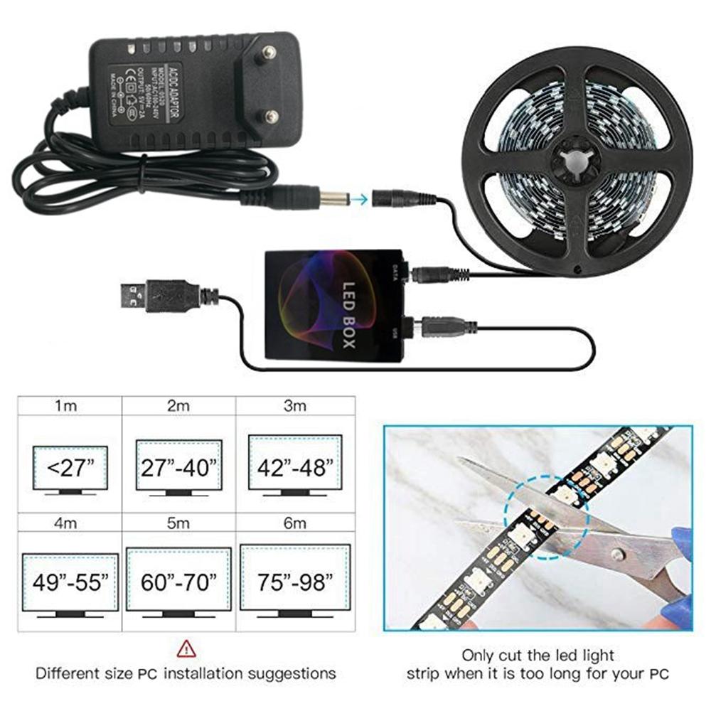 RGB Dream Color Ambilight Kit for HDTV Desktop PC Screen Background lighting