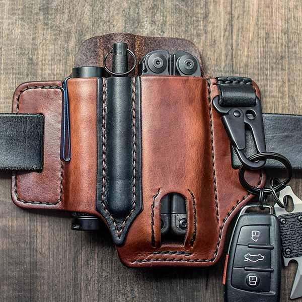 Unique Quality Leather Belt Loop Waist Multitool Sheath