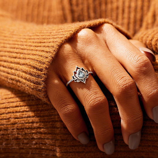 Beauty Can Come from Change Grow And Believe Lotus Ring