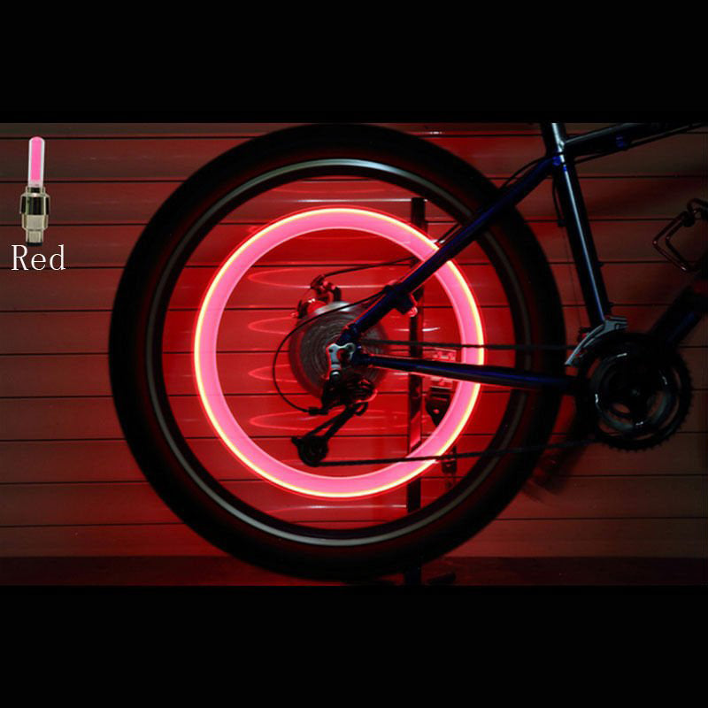 ネオンライトカラータイヤホイールバルブキャップライトLEDランプ（車・バイク用）