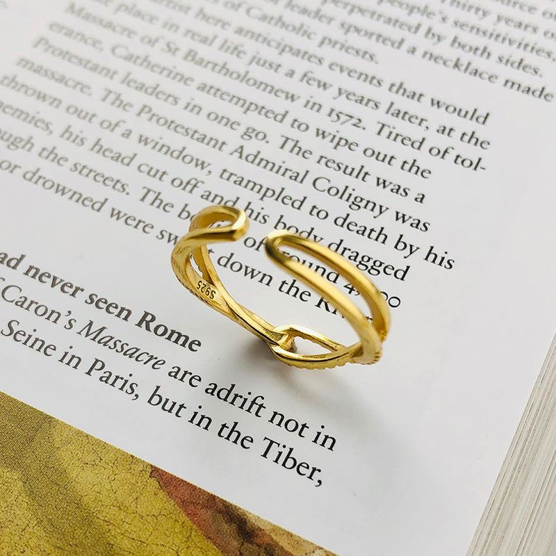Cross Line Simple Ring