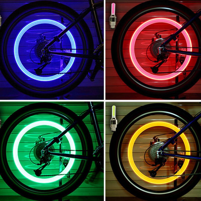 ネオンライトカラータイヤホイールバルブキャップライトLEDランプ（車・バイク用）