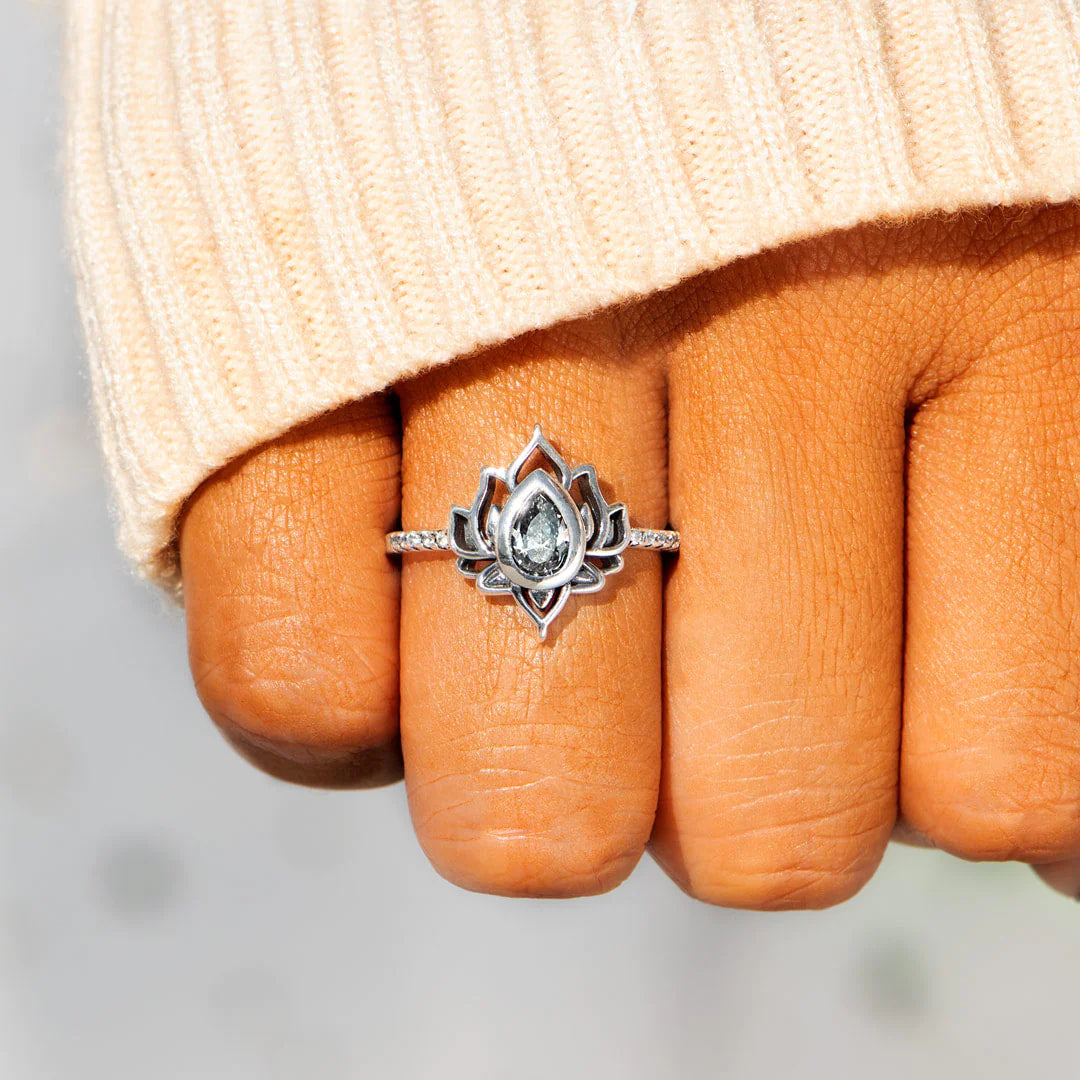 Beauty Can Come from Change Grow And Believe Lotus Ring