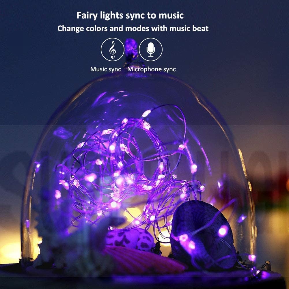 LEDストリングライト Bluetoothアプリコントロール 銅線ストリングランプ 防水 屋外用 フェアリーライト クリスマスツリー飾り用