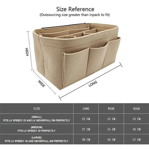 Felt Handbag Insert Organiser