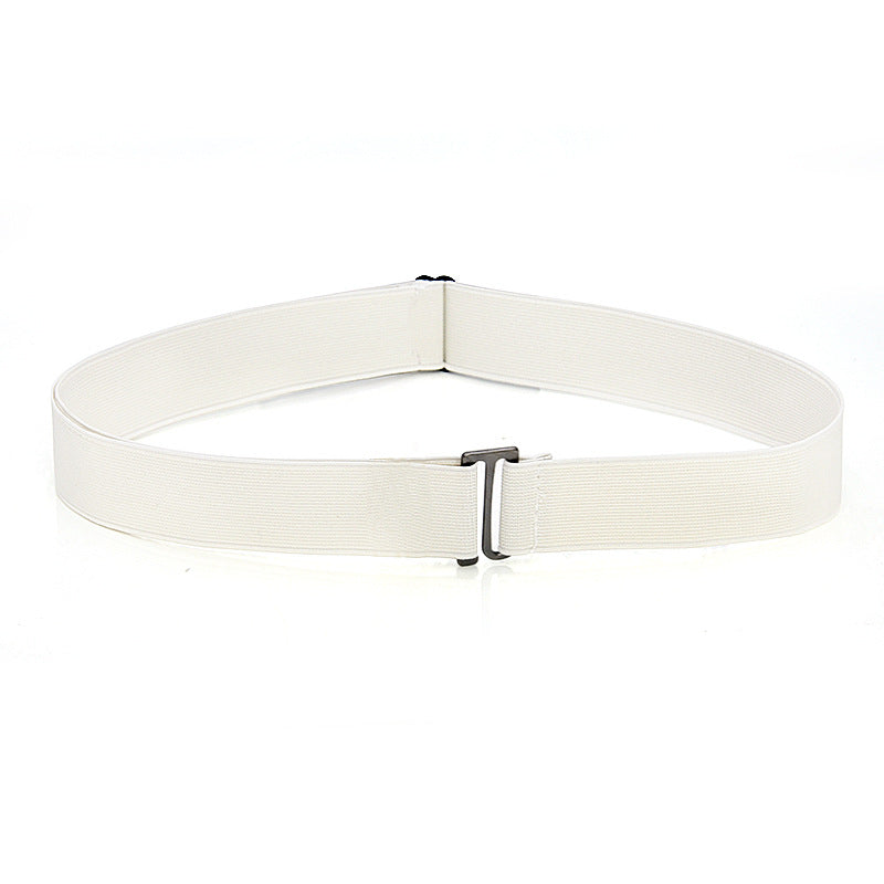バックル不要の見えない伸縮性ウエストベルト