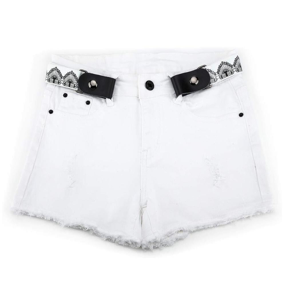 バックル不要の見えない伸縮性ウエストベルト