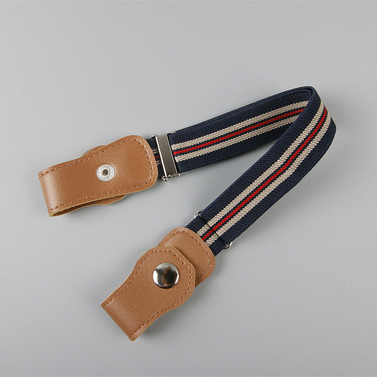 バックル不要の見えない伸縮性ウエストベルト