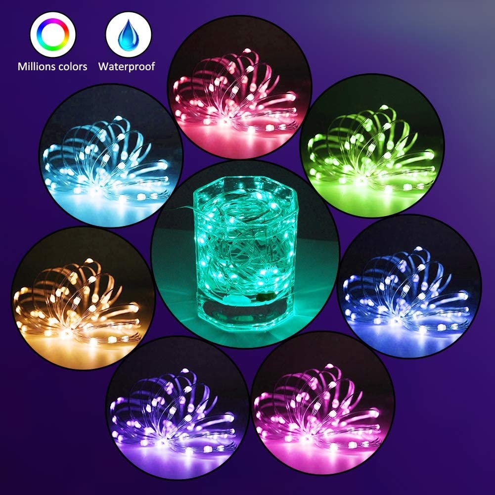 LED String Light Bluetooth App Control Copper Wire String Lamp Waterproof Outdoor Fairy Lights for Christmas Tree Decoration