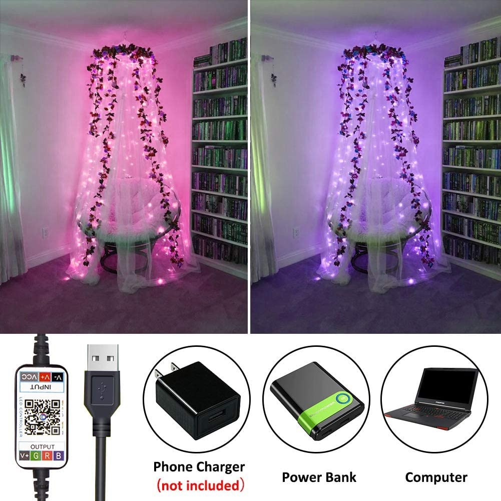 LEDストリングライト Bluetoothアプリコントロール 銅線ストリングランプ 防水 屋外用 フェアリーライト クリスマスツリー飾り用