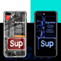 LED Flash Light Tempered Glass Phone Case