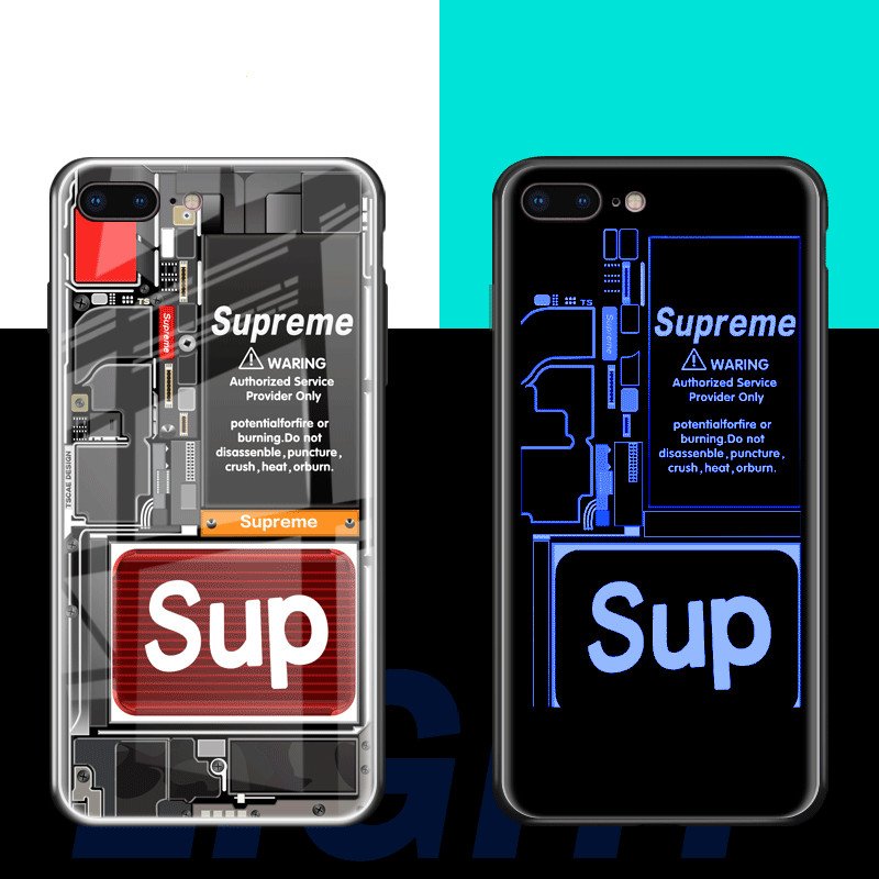 LED Flash Light Tempered Glass Phone Case