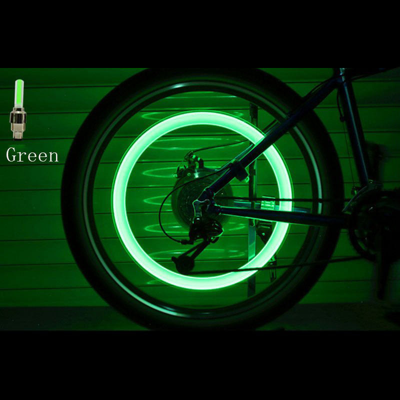 ネオンライトカラータイヤホイールバルブキャップライトLEDランプ（車・バイク用）