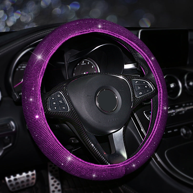 Car Steering Wheel Cover Colorful Crystal Diamond Set