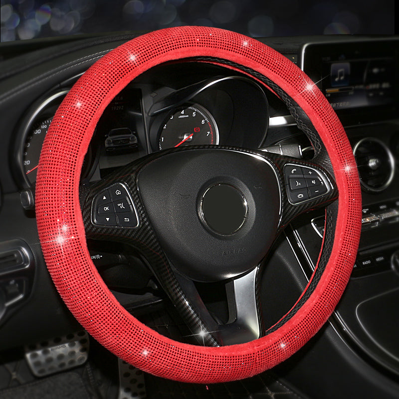 Car Steering Wheel Cover Colorful Crystal Diamond Set