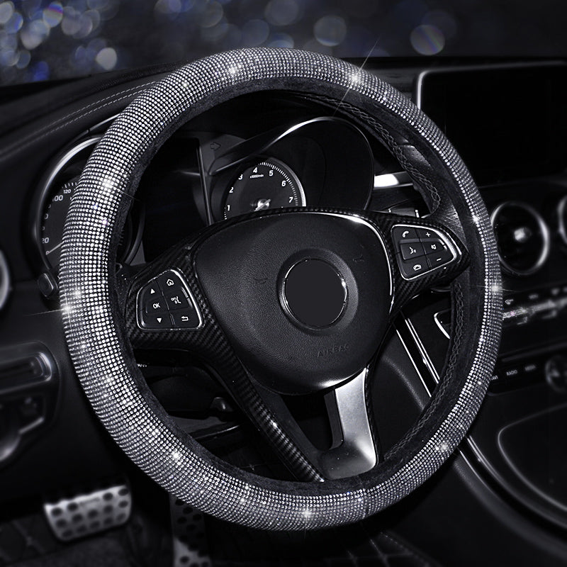 Car Steering Wheel Cover Colorful Crystal Diamond Set