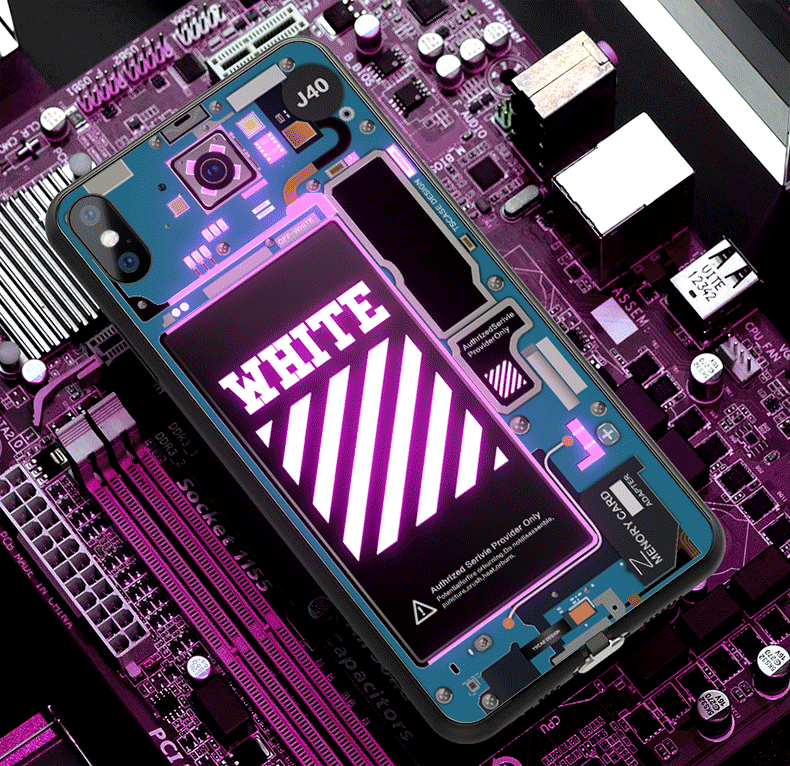 LED Flash Light Tempered Glass Phone Case