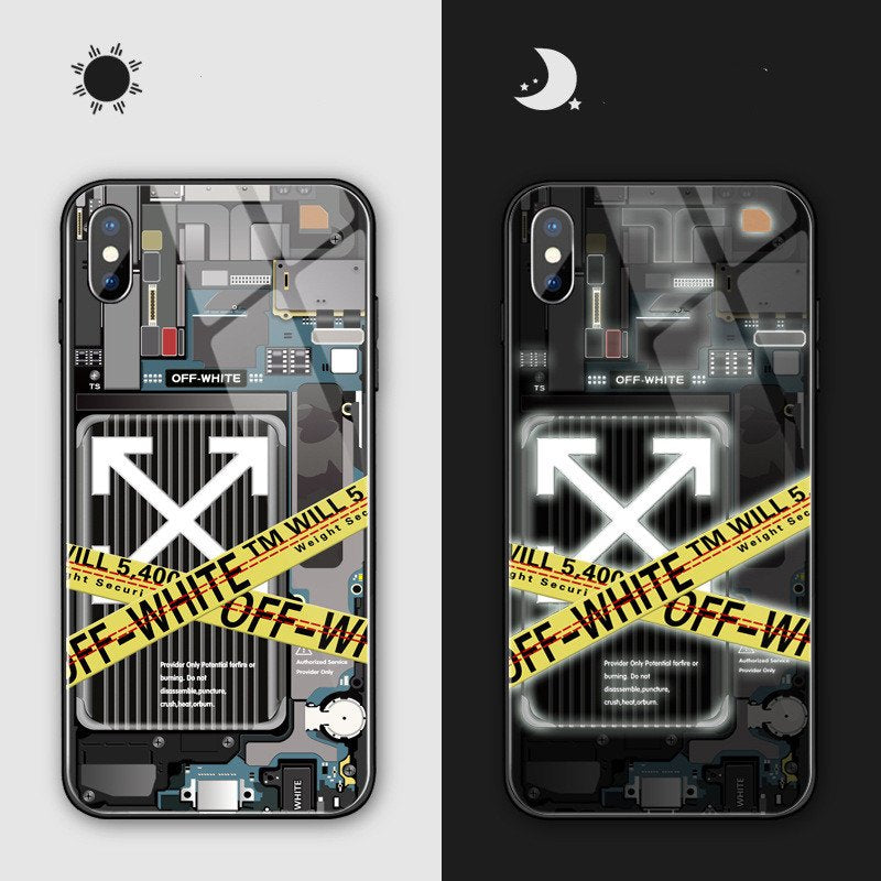 LED Flash Light Tempered Glass Phone Case